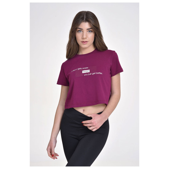 Target Γυναικεία κοντομάνικη μπλούζα Crop Top Single Jersey "Better"